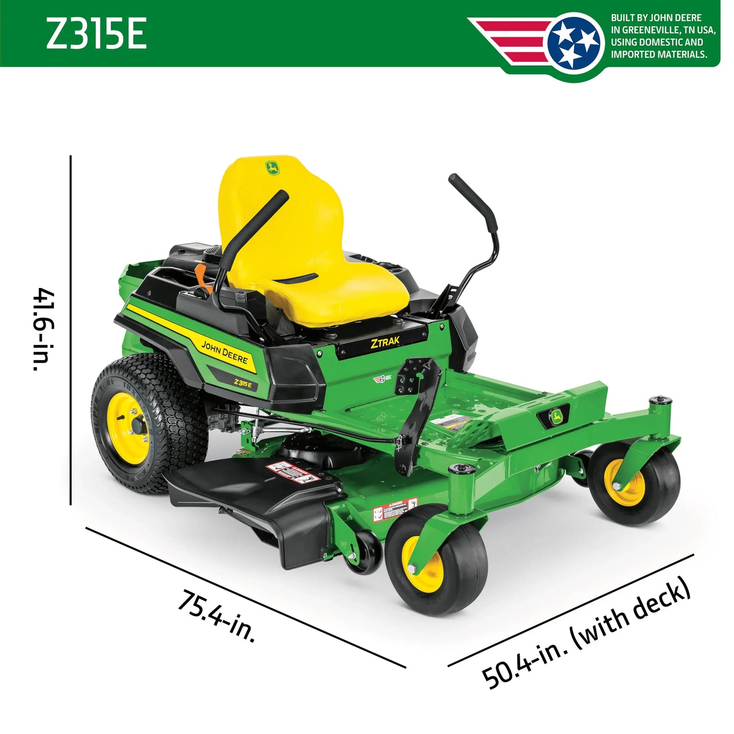 John Deere Z315E ZTrak 42-Inch Zero-Turn Mower with 20 HP V-Twin Engine